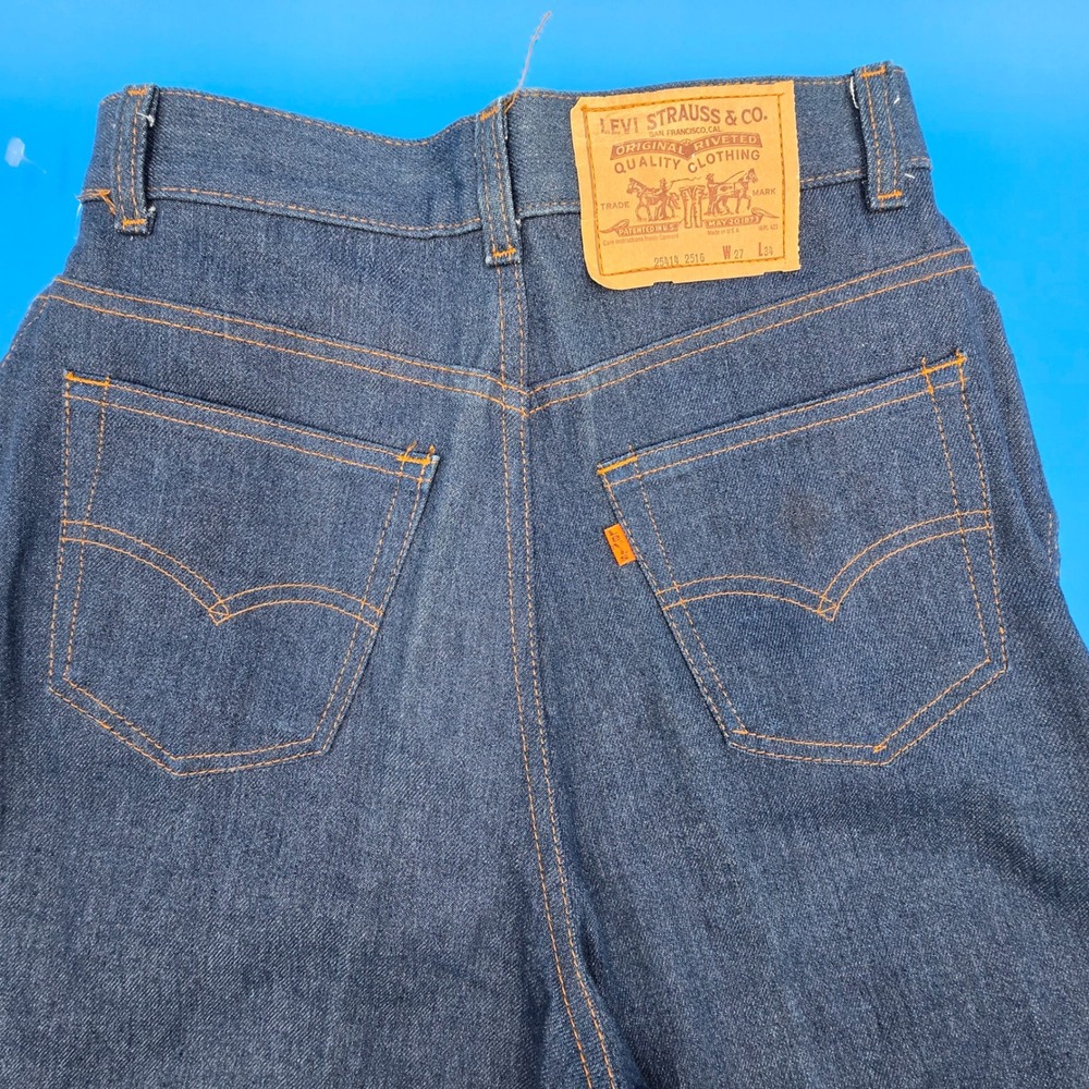 VTG 1981 Levi's 25414 Orange Tab Jeans NOS 27x34‎ Deadstock High Rise 517 USA - Picture 3 of 11